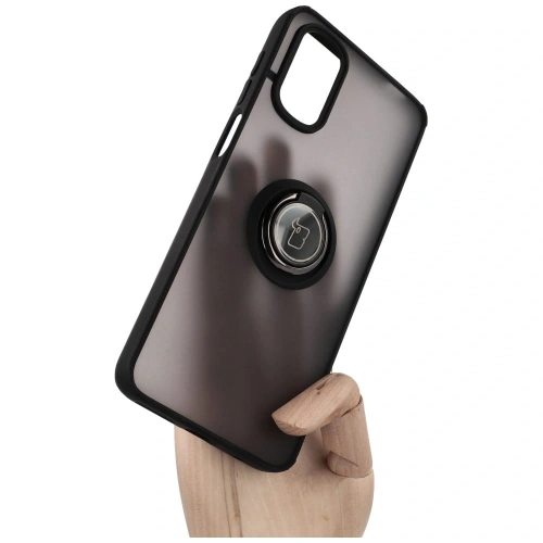 Kup Etui s úchytem na prst Bizon Case Hybrid Ring pro Motorola Moto G22 / E32 / E32s kouřové s černým rámečkem - BIZ526 - {ean13} - Sklep Home Screen