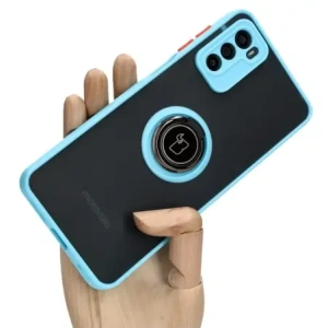 Buy Bizon Case Hybrid Ring Motorola Moto G42  smoky with a light blue frame - BIZ532 - {ean13} - Home Screen Store Europe