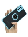 Etui z uchwytem na palec Bizon Case Hybrid Ring do Motorola Moto G42  przydymione z jasnoniebieską ramką