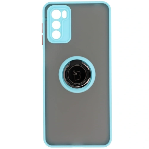 Buy Bizon Case Hybrid Ring Motorola Moto G42  smoky with a light blue frame - BIZ532 - {ean13} - Home Screen Store Europe