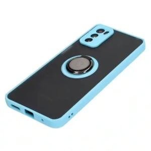 Kup Etui z uchwytem na palec Bizon Case Hybrid Ring do Motorola Moto G42  przydymione z jasnoniebieską ramką - BIZ532 - {ean13} - Sklep Home Screen