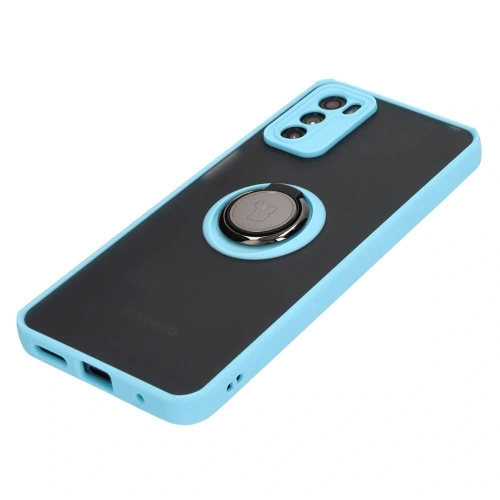 Buy Bizon Case Hybrid Ring Motorola Moto G42  smoky with a light blue frame - BIZ532 - {ean13} - Home Screen Store Europe