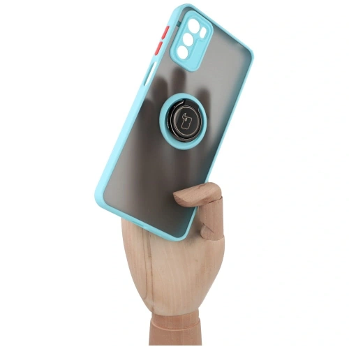 Buy Bizon Case Hybrid Ring Motorola Moto G42  smoky with a light blue frame - BIZ532 - {ean13} - Home Screen Store Europe