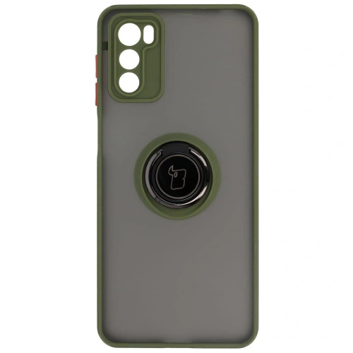 Kup Etui z uchwytem na palec Bizon Case Hybrid Ring do Motorola Moto G42  przydymione z zieloną ramką - BIZ533 - {ean13} - Sklep Home Screen