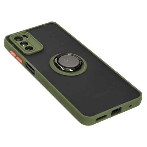 Buy Bizon Case Hybrid Ring Motorola Moto G42  smoky with a green frame - BIZ533 - {ean13} - Home Screen Store Europe