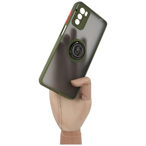Kup Etui z uchwytem na palec Bizon Case Hybrid Ring do Motorola Moto G42  przydymione z zieloną ramką - BIZ533 - {ean13} - Sklep Home Screen
