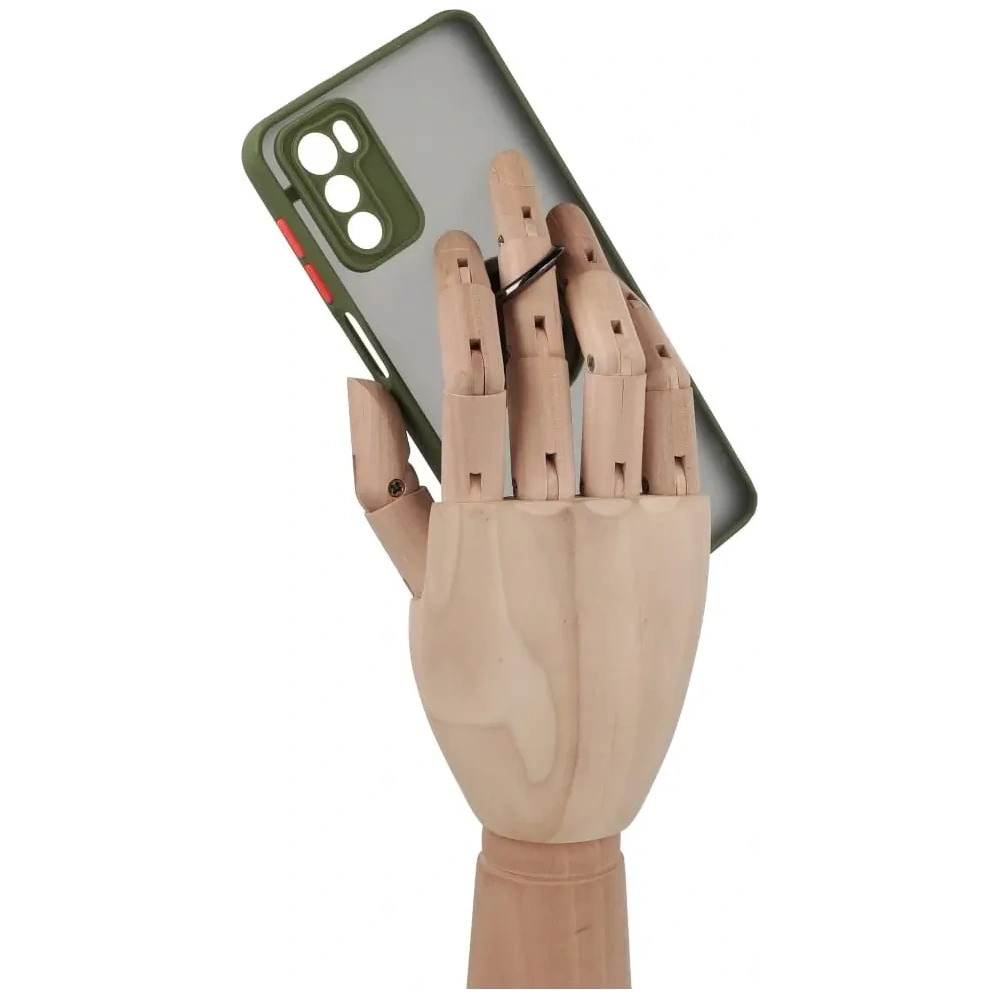 Etui z uchwytem na palec Bizon Case Hybrid Ring do Motorola Moto G42  przydymione z zieloną ramką