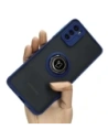 Etui s úchytem na prst Bizon Case Hybrid Ring pro Motorola Moto G42 kouřové s modrým rámečkem