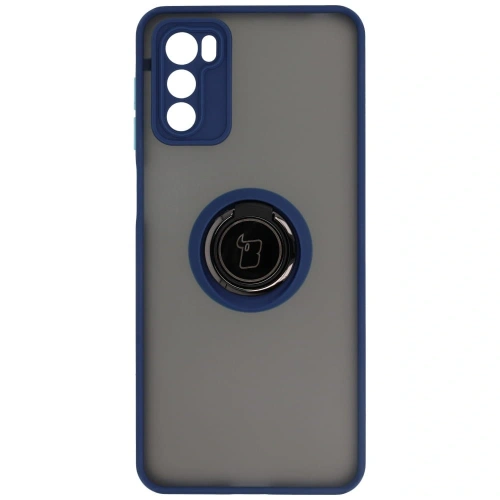 Kup Bizon Case Hybrid Ring Motorola Moto G42 fumuriu cu un cadru albastru închis - BIZ534 - {ean13} - Sklep Home Screen