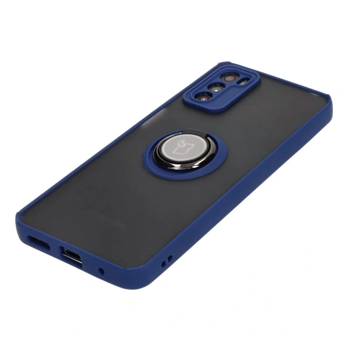 Kup Bizon Case Hybrid Ring Motorola Moto G42 fumuriu cu un cadru albastru închis - BIZ534 - {ean13} - Sklep Home Screen
