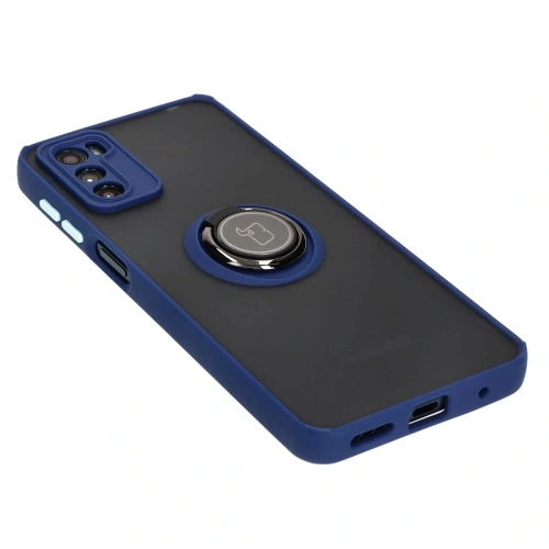 Kup Bizon Case Hybrid Ring Motorola Moto G42 fumuriu cu un cadru albastru închis - BIZ534 - {ean13} - Sklep Home Screen