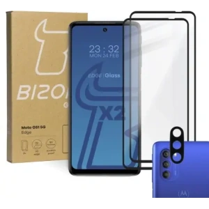 Kup Tvrzené sklo Bizon Glass Edge - [2 PACK] + ochrana na objektiv Moto G51 5G - BIZ535 - {ean13} - Sklep Home Screen
