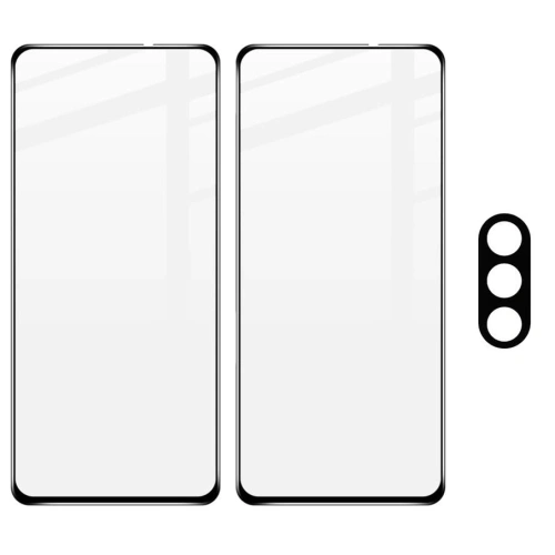 Kup Bizon Glass Edge edzett üveg - [2 Csomag] + lencsevédő Moto G51 5G fekete - BIZ535 - {ean13} - Sklep Home Screen