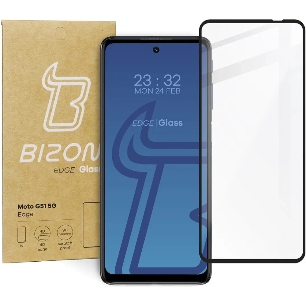 Szkło hartowane Bizon Glass Edge do Moto G51 5G czarne