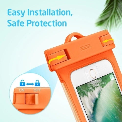 Buy ESR Universal Waterproof Case Orange - ESR004ORG - {ean13} - Home Screen Store Europe
