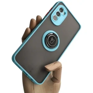 Buy Bizon Case Hybrid Ring Motorola Moto G52 / G82 smoky with a light blue frame - BIZ540 - {ean13} - Home Screen Store Europe