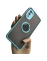 Bizon Case Hybrid Ring Motorola Moto G52 / G82 smoky with a light blue frame