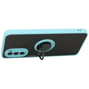 Kup Etui z uchwytem na palec Bizon Case Hybrid Ring do Motorola Moto G52 / G82 przydymione z jasnoniebieską ramką - BIZ540 - {ean13} - Sklep Home Screen