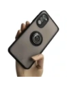 Bizon Case Hybrid Ring Motorola Moto G52 / G82 fumuriu cu un cadru negru