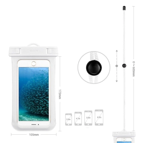 Buy ESR Universal Waterproof Case White - ESR005WHT - {ean13} - Home Screen Store Europe