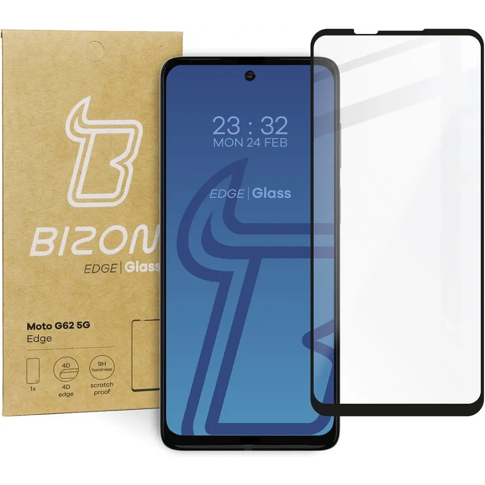Szkło hartowane Bizon Glass Edge do Motorola Moto G62 5G czarne