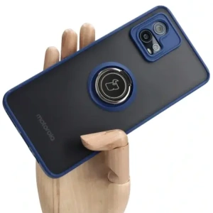 Kup Bizon Case Hybrid Ring Motorola Moto G72 fumuriu cu un cadru albastru marin - BIZ550 - {ean13} - Sklep Home Screen