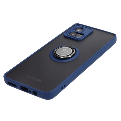 Kup Bizon Case Hybrid Ring Motorola Moto G72 fumuriu cu un cadru albastru marin - BIZ550 - {ean13} - Sklep Home Screen