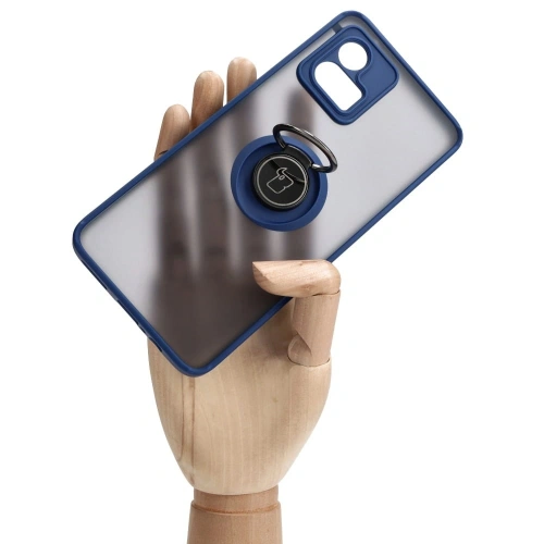 Kup Bizon Case Hybrid Ring Motorola Moto G72 fumuriu cu un cadru albastru marin - BIZ550 - {ean13} - Sklep Home Screen