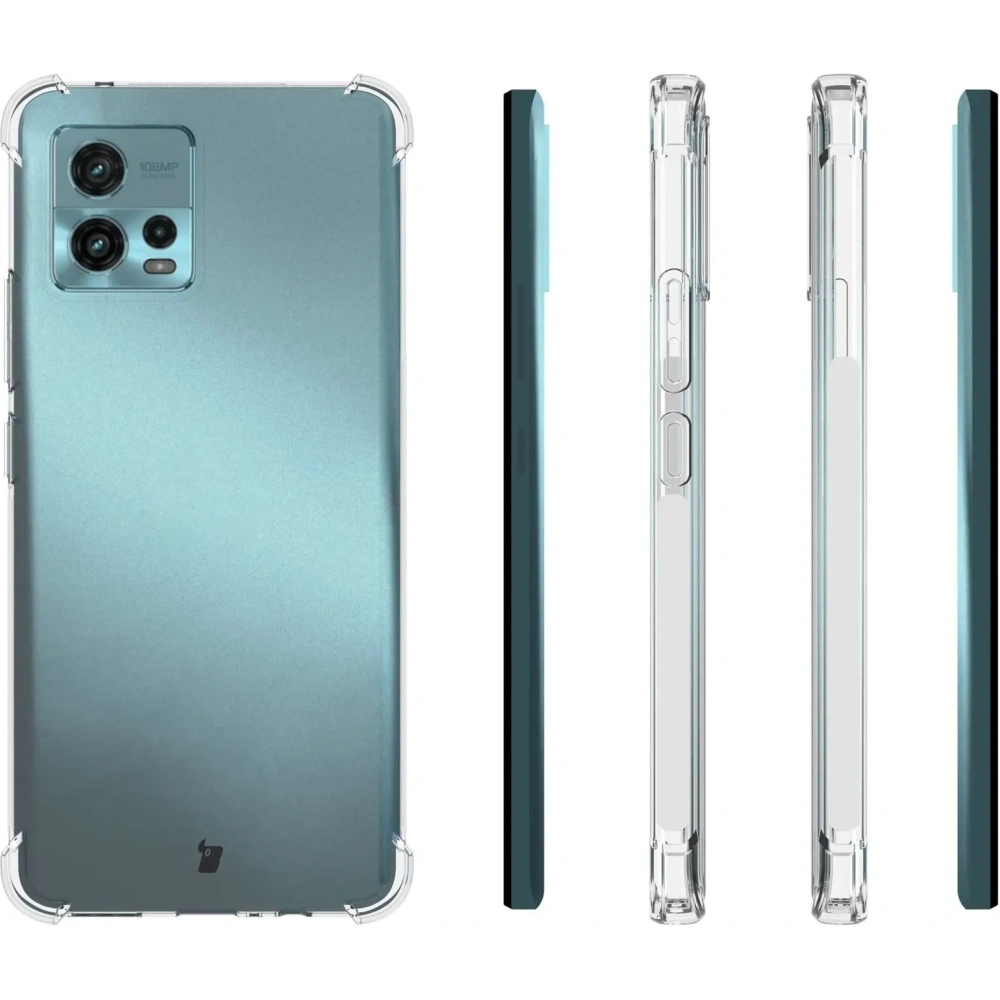 Etui + 2x folia Bizon Case Clear Pack do Motorola Moto G72 przezroczyste