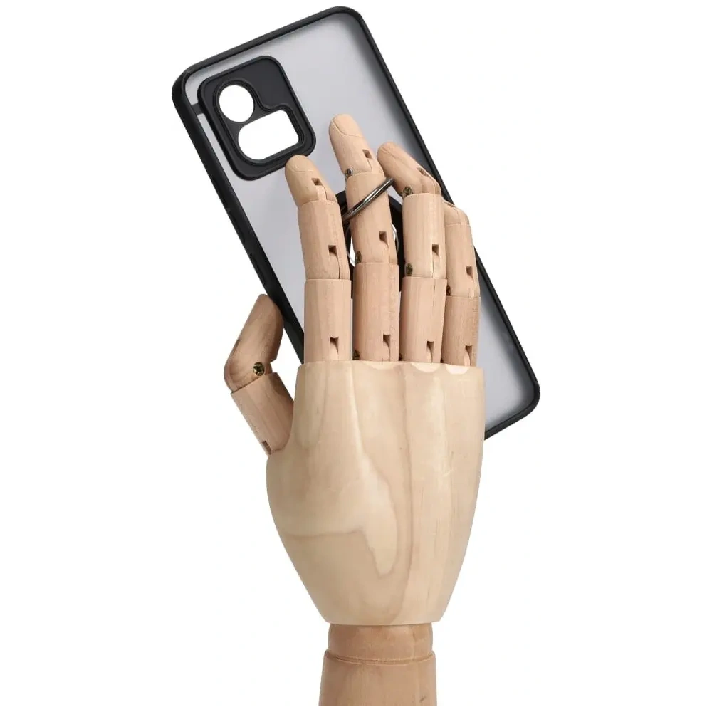 Etui z uchwytem na palec Bizon Case Hybrid Ring do Motorola Moto G72 przydymione z czarną ramką