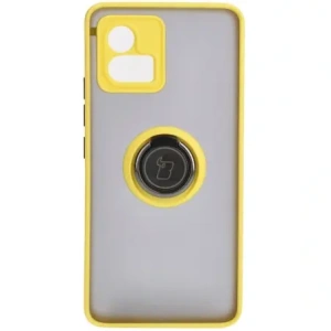 Kup Etui z uchwytem na palec Bizon Case Hybrid Ring do Motorola Moto G72 przydymione z żółtą ramką - BIZ553 - {ean13} - Sklep Home Screen