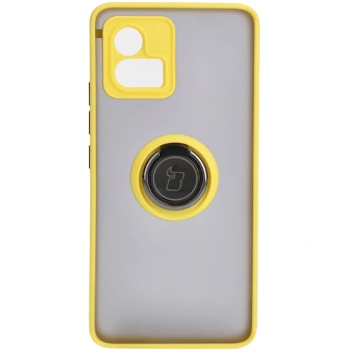 Buy Bizon Case Hybrid Ring Motorola Moto G72 smoky with a yellow frame - BIZ553 - {ean13} - Home Screen Store Europe