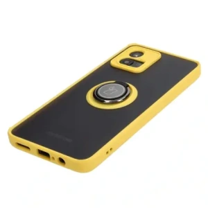 Kup Etui z uchwytem na palec Bizon Case Hybrid Ring do Motorola Moto G72 przydymione z żółtą ramką - BIZ553 - {ean13} - Sklep Home Screen