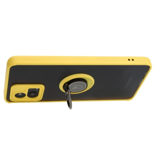 Buy Bizon Case Hybrid Ring Motorola Moto G72 smoky with a yellow frame - BIZ553 - {ean13} - Home Screen Store Europe
