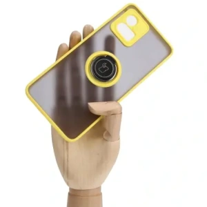 Kup Etui z uchwytem na palec Bizon Case Hybrid Ring do Motorola Moto G72 przydymione z żółtą ramką - BIZ553 - {ean13} - Sklep Home Screen