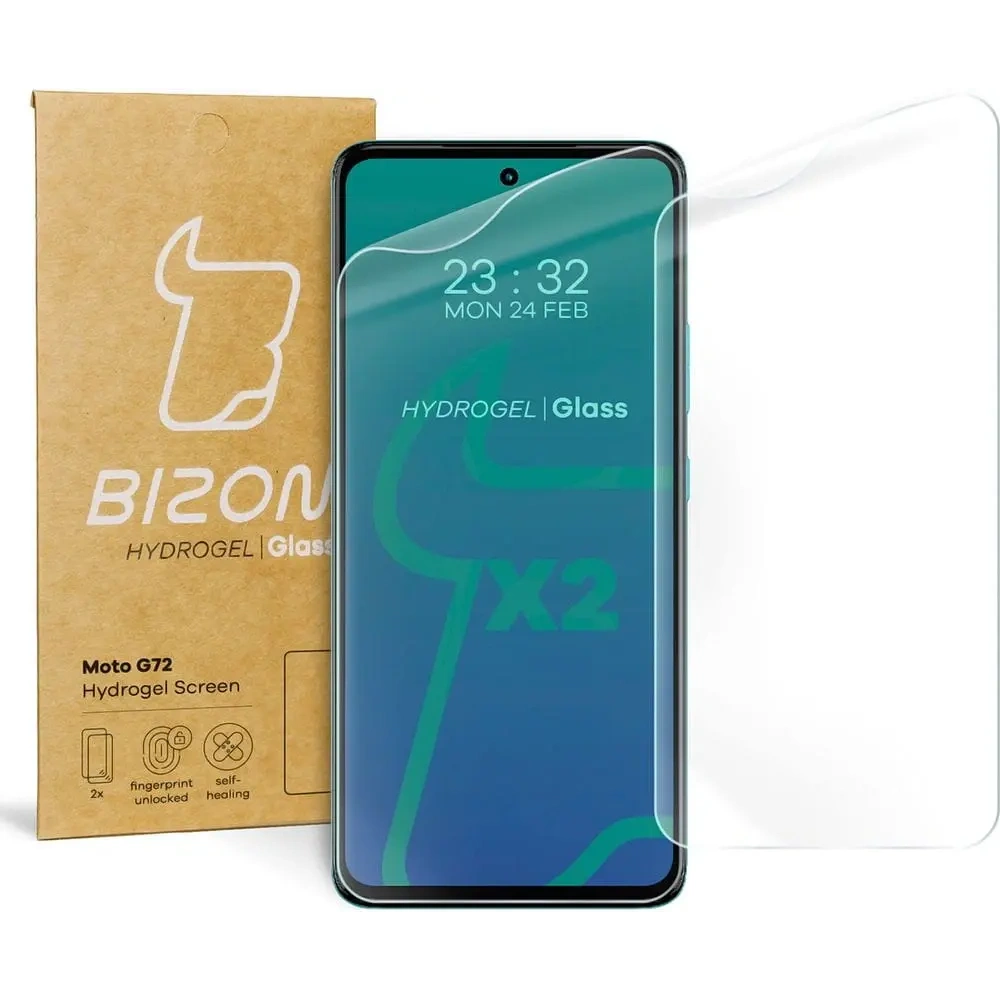 Folia hydrożelowa na ekran Bizon Glass Hydrogel do Moto G72 [2 PACK]