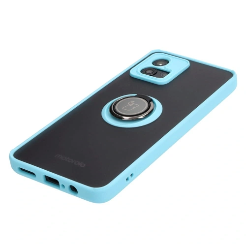 Buy Bizon Case Hybrid Ring Motorola Moto G72 smoky with a light blue frame - BIZ555 - {ean13} - Home Screen Store Europe