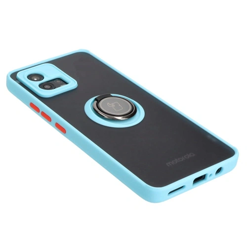 Buy Bizon Case Hybrid Ring Motorola Moto G72 smoky with a light blue frame - BIZ555 - {ean13} - Home Screen Store Europe
