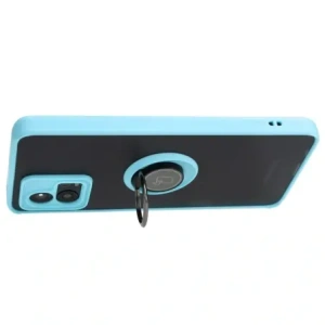 Kup Etui z uchwytem na palec Bizon Case Hybrid Ring do Motorola Moto G72 przydymione z jasnoniebieską ramką - BIZ555 - {ean13} - Sklep Home Screen