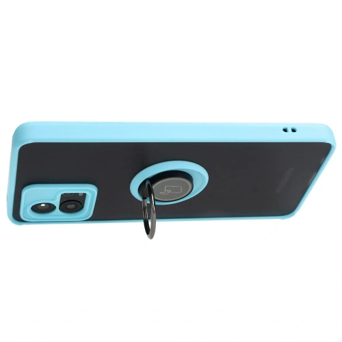 Buy Bizon Case Hybrid Ring Motorola Moto G72 smoky with a light blue frame - BIZ555 - {ean13} - Home Screen Store Europe