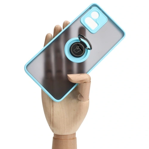 Buy Bizon Case Hybrid Ring Motorola Moto G72 smoky with a light blue frame - BIZ555 - {ean13} - Home Screen Store Europe