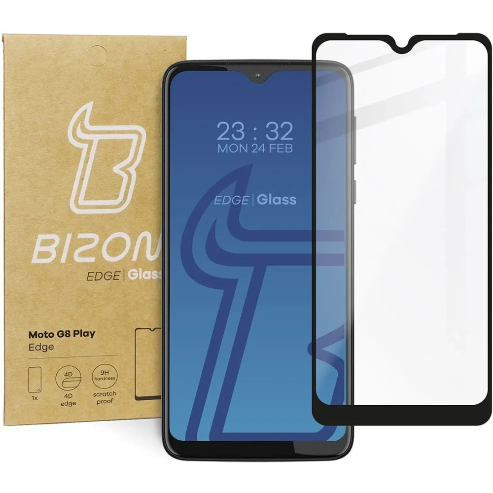 Szkło hartowane Bizon Glass Edge do Moto G8 Play czarne