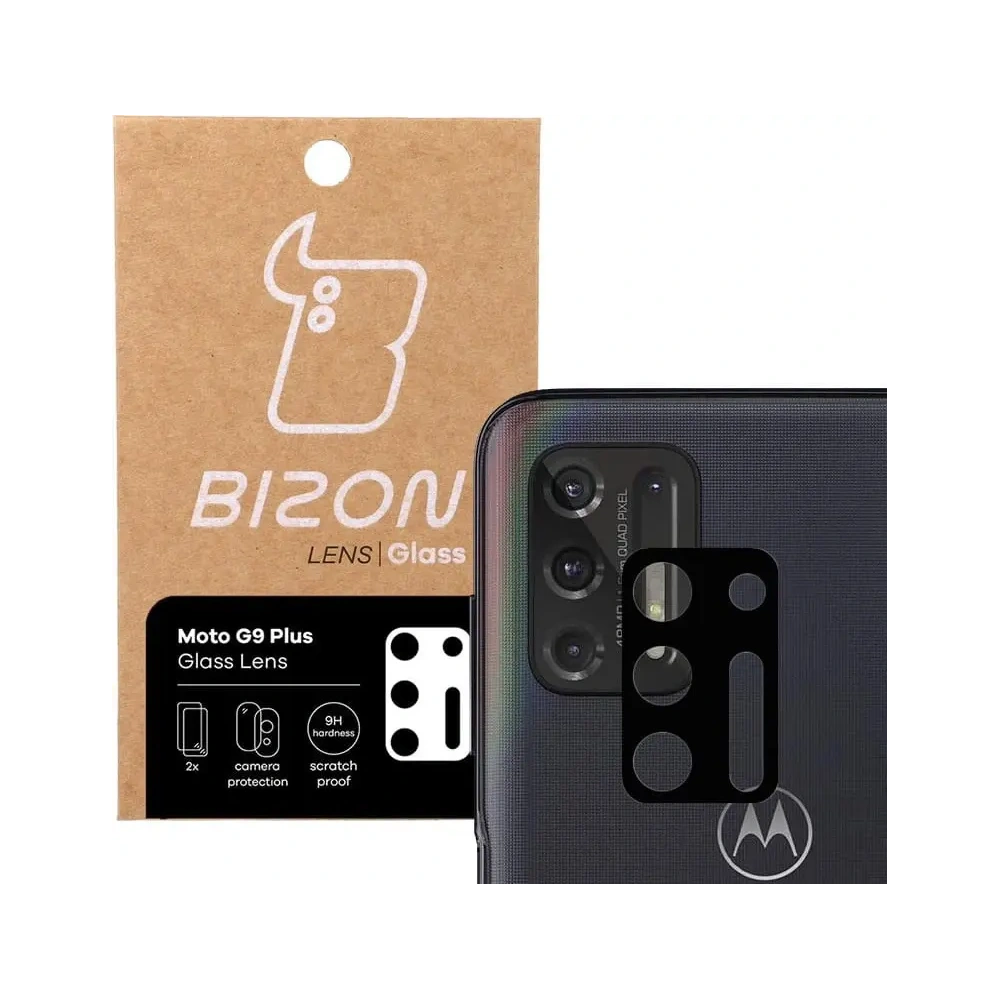 Szkło na aparat Bizon Glass Lens do Moto G9 Plus [2 PACK]
