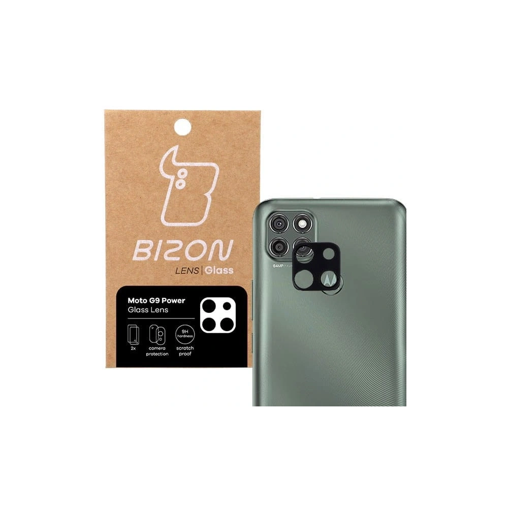 Szkło na aparat Bizon Glass Lens do Moto G9 Power [2 PACK]