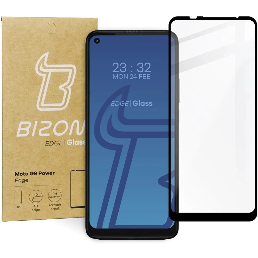 Szkło hartowane Bizon Glass Edge do Moto G9 Power czarne