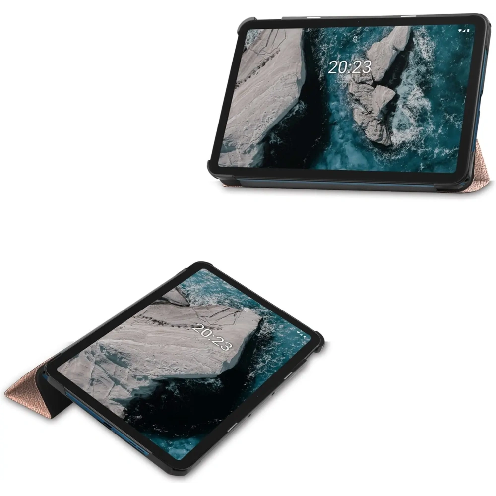 Etui Bizon Case Tab Croc do Nokia T20 różowozłote