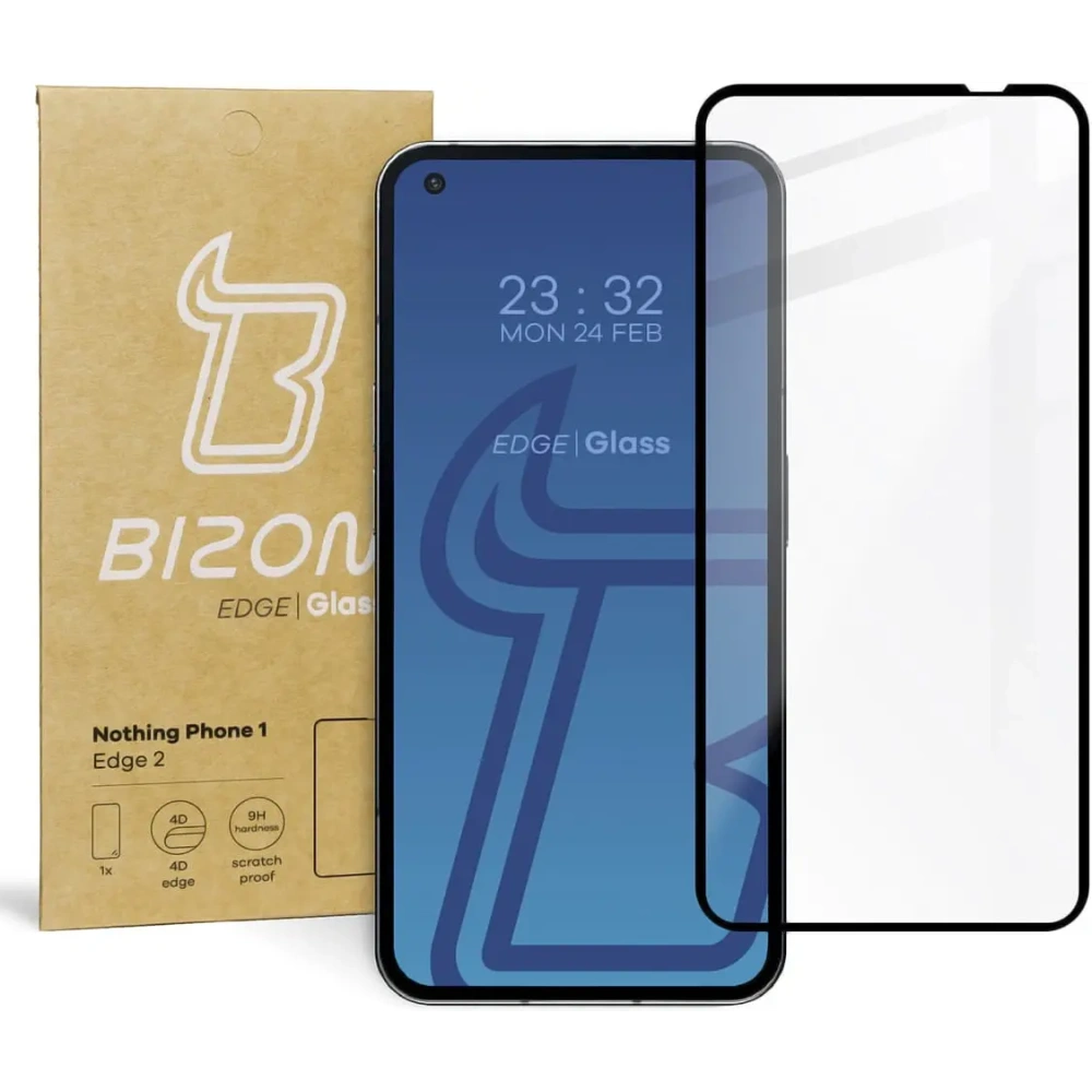 Szkło hartowane Bizon Glass Edge 2 do Nothing Phone 1 czarne