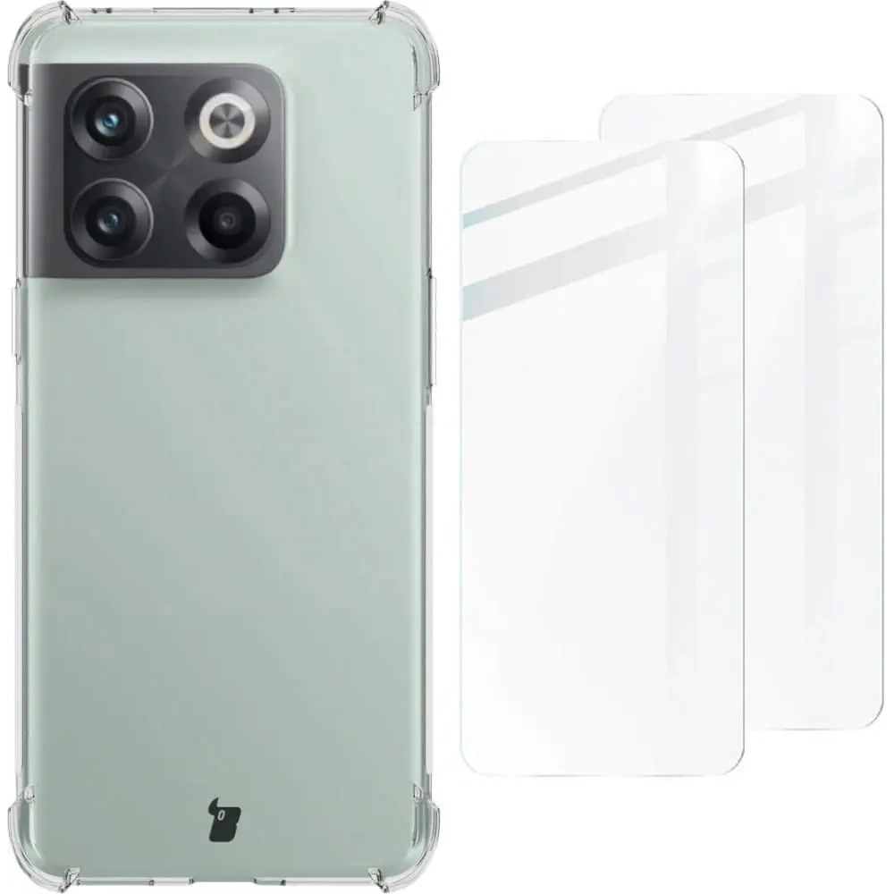 Etui + 2x szkło na ekran Bizon Case Clear Pack do OnePlus 10T przezroczyste