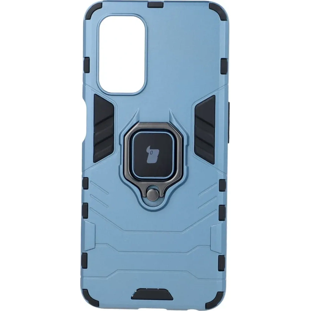 Etui Bizon Case Armor Ring do Oppo A54 5G / A93 5G / A74 5G / OnePlus Nord N200 5G niebieskie