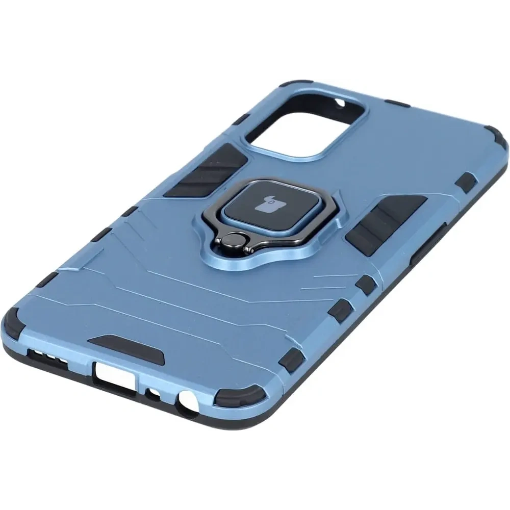Etui Bizon Case Armor Ring do Oppo A54 5G / A93 5G / A74 5G / OnePlus Nord N200 5G niebieskie